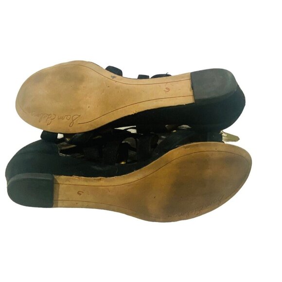 SAM EDELMAN Sandals Size 6 Black Dawson Suede Strap Gladiator Greek Open Toe s-4 - Picture 9 of 13